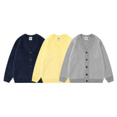 Solid Color Loose Cardigan Sweater Men